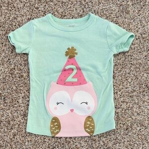 Carter's Mint Green Owl Tee with Party Hat